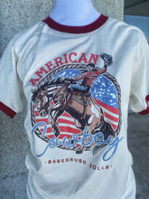 Load image into Gallery viewer, American Cowboy Ringer Adult Tee
