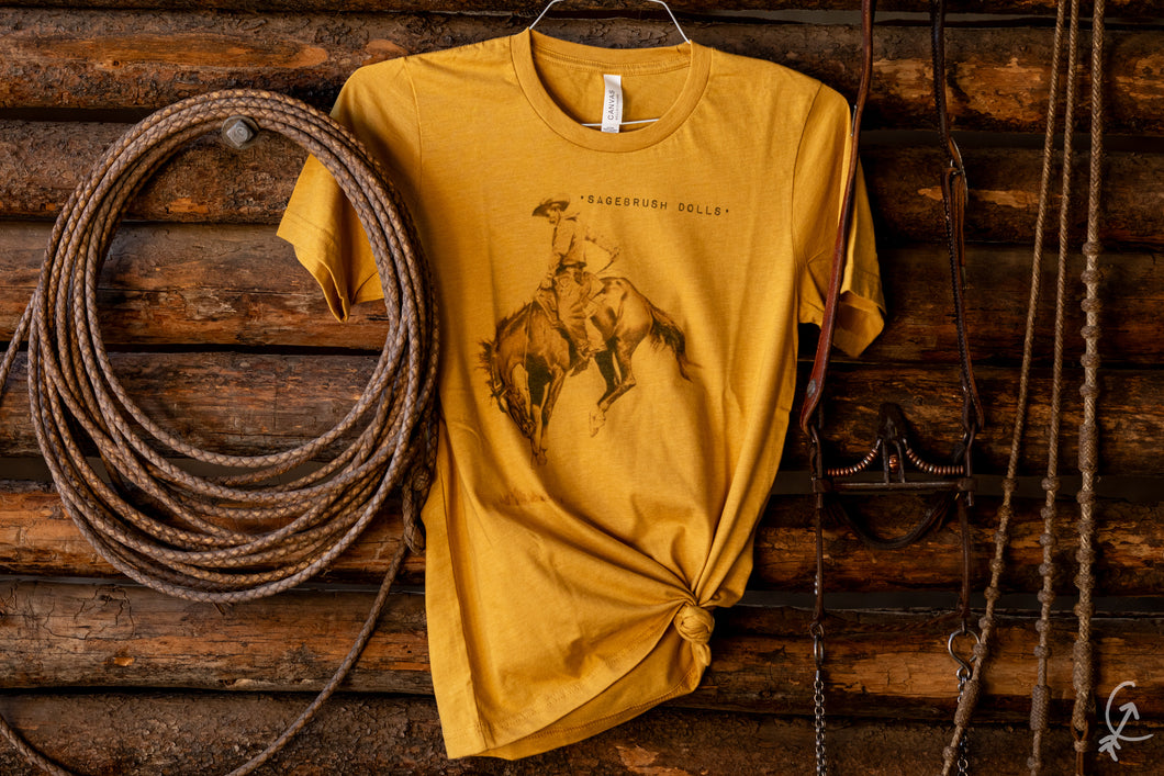 Old West Bronc Mustard Tee